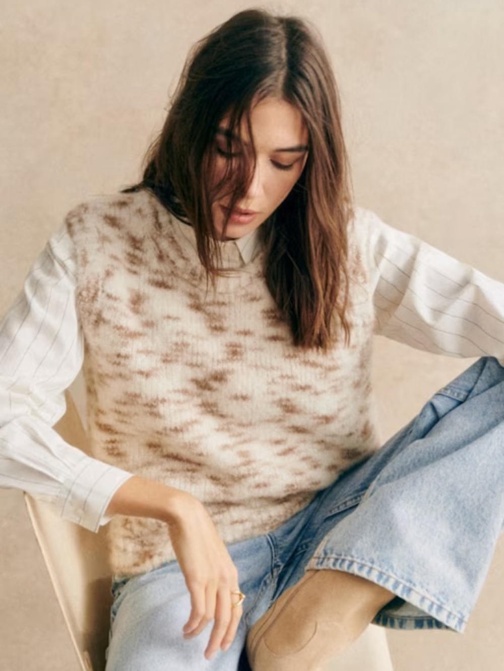 Lilouan Jumper - Ecru/Camel NWT